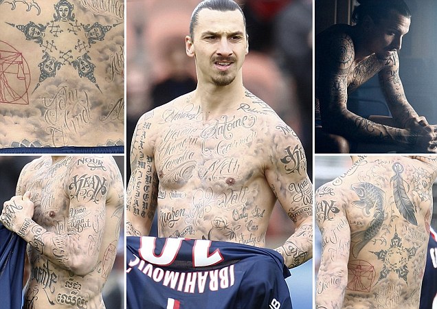 Ibrahimovic Tato 50 Nama Warga Kelaparan Dunia di Tubuhnya